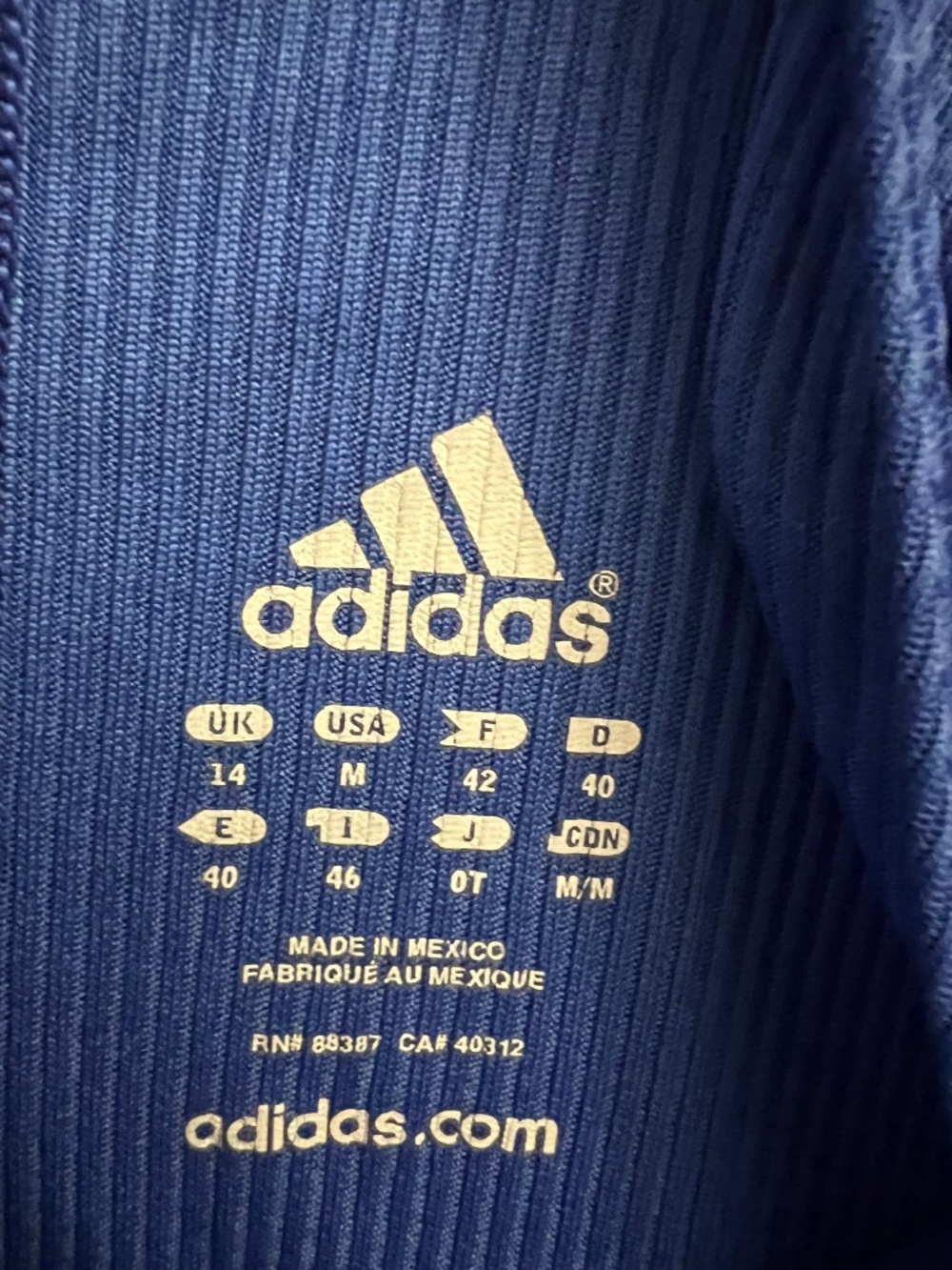 Adidas Ribbed Racerback Performance Tank | Royal Blue | Size M - Picture 5 of 6